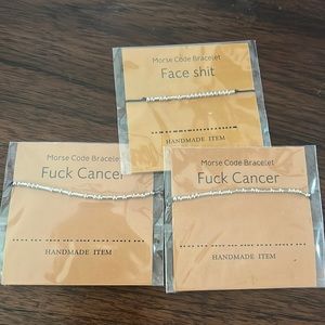 Morse Code Bracelet F OFF & F Cancer & Face Shit
